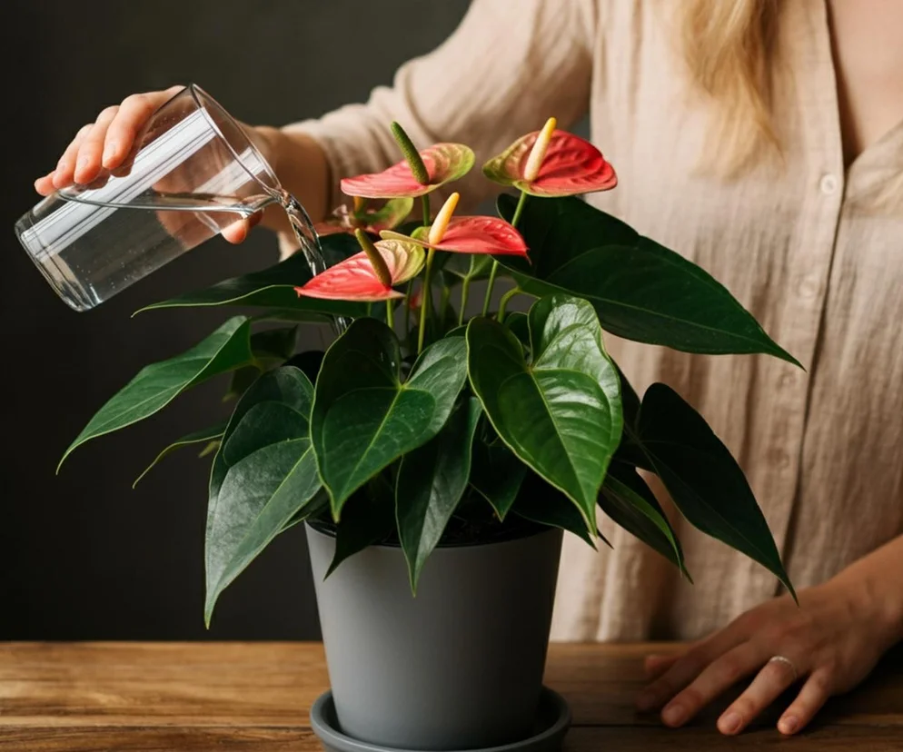 V květnu zalijte tímto roztokem svůj anthurium a rozkvete jako v ráji. Okrasné květy vyraší jeden po druhém. Přírodní hnojivo pro anthurium.